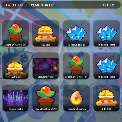 Plants on Fire Твич Дропсы 12 предметов + - irongamers.ru