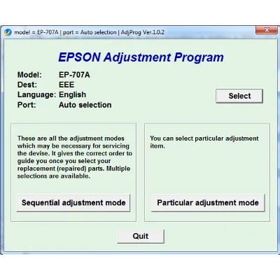 Adjustment program Epson EP-707A - irongamers.ru