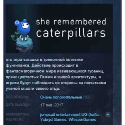 She Remembered Caterpillars STEAM KEY REGION FREE - irongamers.ru