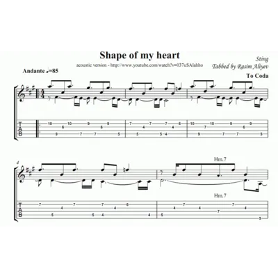 STING - Shape of my heart (ноты, табы, MIDI, текст) - irongamers.ru