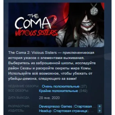 The Coma 2 Vicious Sisters STEAM KEY REGION FREE GLOBAL - irongamers.ru