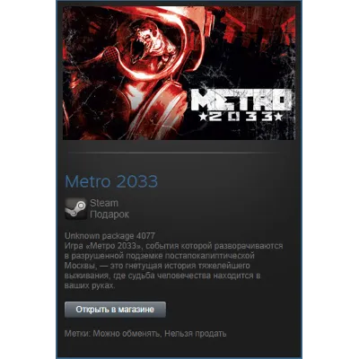 Metro 2033 All Languages (Steam Gift Region Free / GLOBAL/ROW/RU/CIS) - irongamers.ru