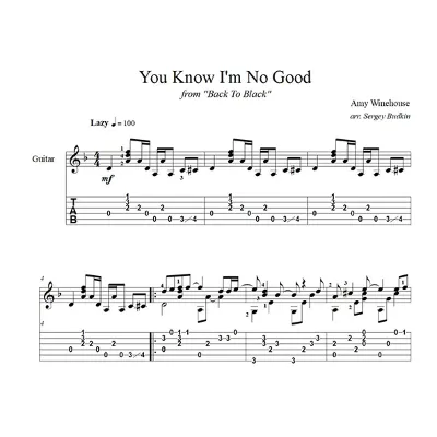 You Know I&acute;m No Good (Эми Уайнхаус) для гитары - irongamers.ru