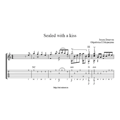 Jasson Donovan - Sealed with a kiss. Ноты и табулатура. - irongamers.ru