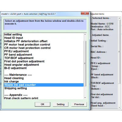 Adjustment program Epson L1218, L1258, L1259, L3218 ... - irongamers.ru