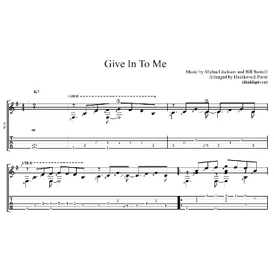 Give In To Me (Michael Jackson)-ноты и табы для гитары - irongamers.ru