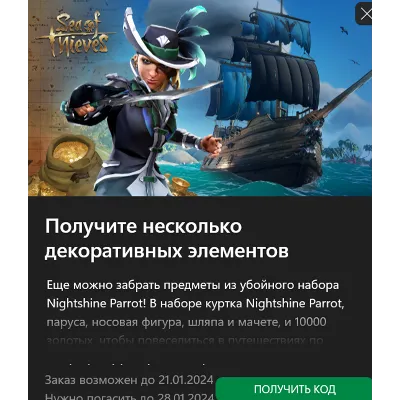 Sea of Thieves Ночной попугай DLC - irongamers.ru