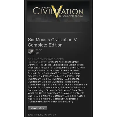 Sid Meier&acute;s Civ V Complete - STEAM Gift - Region Free - irongamers.ru