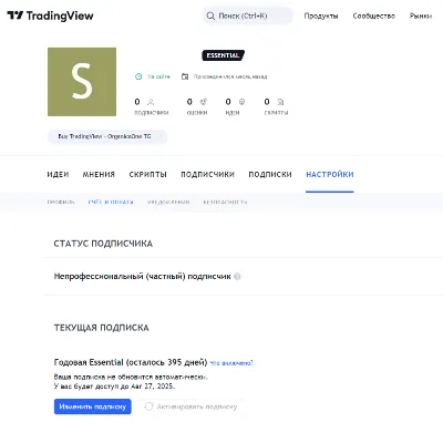 TradingView ESSENTIAL • Оригинал ~ 2 месяца • АНТИБАН - irongamers.ru