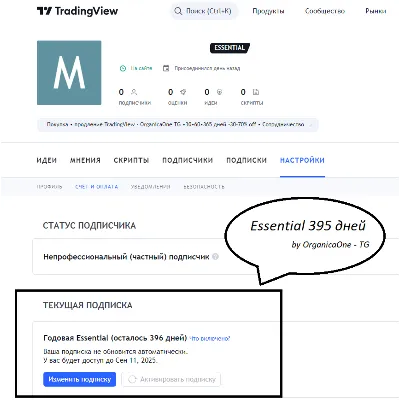 TradingView ESSENTIAL • Оригинал ~ 2 месяца • АНТИБАН - irongamers.ru