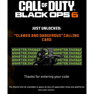 Clawed and Dangerous” Calling Card | MONSTER ENERGY - irongamers.ru