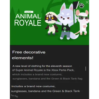 Super Animal Royale Season 11 Xbox Perks Pack - irongamers.ru