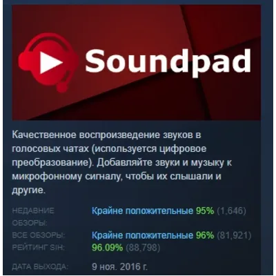Soundpad АВТОДОСТАВКА STEAM GLOBAL МГНОВЕННО ЛИЦЕНЗИЯ - irongamers.ru