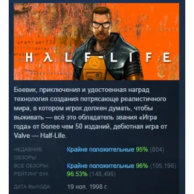 Half-Life АВТОДОСТАВКА STEAM РОССИЯ МГНОВЕННО ЛИЦЕНЗИЯ - irongamers.ru