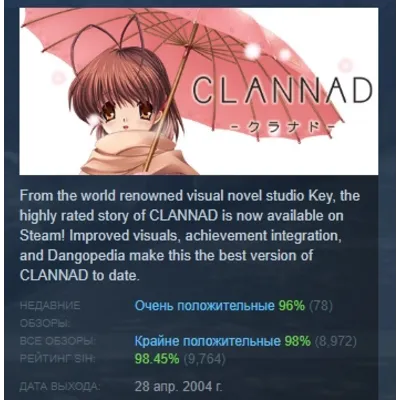 CLANNAD HD Edition АВТОДОСТАВКА STEAM GLOBAL МГНОВЕННО ЛИЦЕНЗИЯ - irongamers.ru
