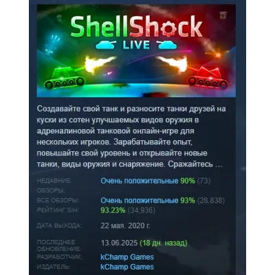 ShellShock Live АВТОДОСТАВКА STEAM РОССИЯ МГНОВЕННО ЛИЦЕНЗИЯ - irongamers.ru
