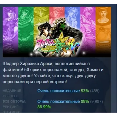 JoJo&acute;s Bizarre Adventure: All-Star Battle R Deluxe Edition АВТОДОСТАВКА STEAM GLOBAL - irongamers.ru