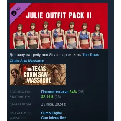 The Texas Chain Saw Massacre Julie Outfit Pack 2 АВТОДОСТАВКА STEAM GLOBAL МГНОВЕННО - irongamers.ru