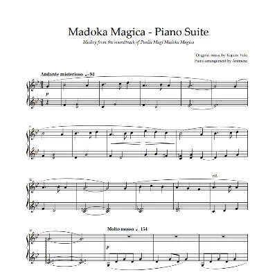 Ноты Animenz - Madoka Magica - Soundtrack Medley - irongamers.ru