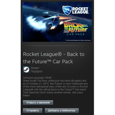 Rocket League Back to the Future STEAM Gift - Global - irongamers.ru
