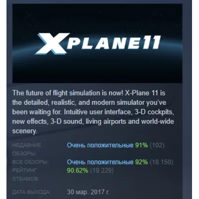 X-Plane 11 АВТОДОСТАВКА STEAM GLOBAL МГНОВЕННО ЛИЦЕНЗИЯ - irongamers.ru