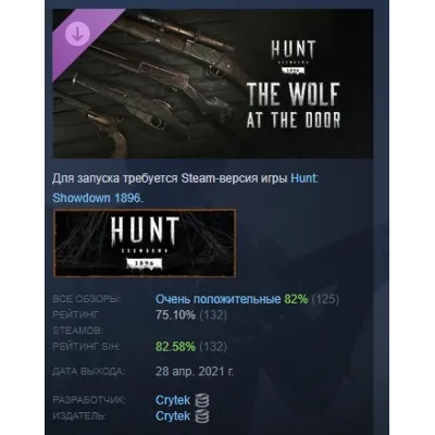 Hunt: Showdown 1896 - The Wolf at the Door АВТОДОСТАВКА STEAM РОССИЯ - irongamers.ru
