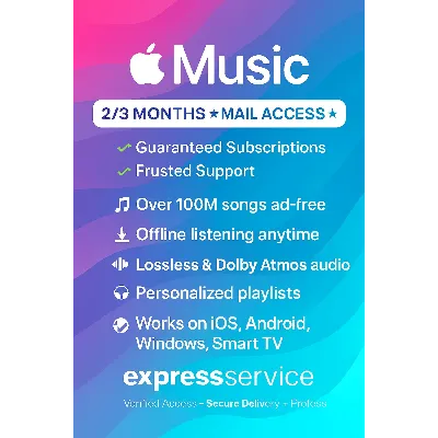 APPLE MUSIC ПРЕМИУМ GLOBAL на 1/ 2/3/5 месяцев / ЛИЧНЫЙ аккаунт - irongamers.ru