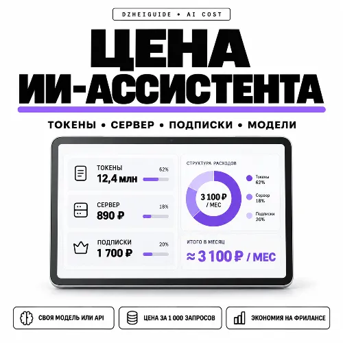 Калькулятор стоимости ИИ-ассистента: токены, сервер, подписки