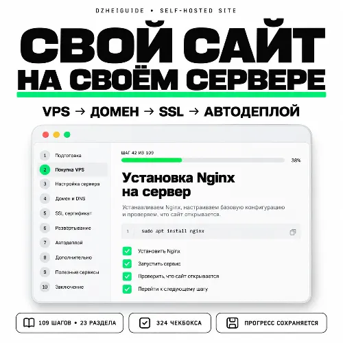 Свой сайт на своём сервере: от VPS до SSL и автодеплоя