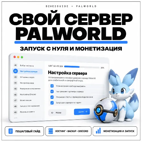 Свой игровой сервер Palworld - запуск с нуля и монетизация