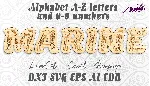 Морской алфавит буквы a-z, цифры 0-9 для лазерной резки
