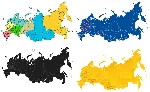 Карта России с регионами в векторе