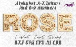 Алфавит Lucky буквы a-z, цифры 0-9 для лазерной резки