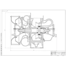 Продольный разрез турбокомпрессора ТК-30