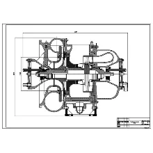 Продольный разрез турбокомпрессора ТК-38