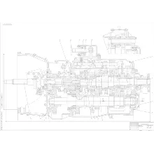 Чертеж коробки передач автомобиля КАМАЗ-55111