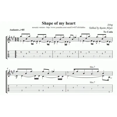 STING - Shape of my heart (ноты, табы, MIDI, текст) - irongamers.ru