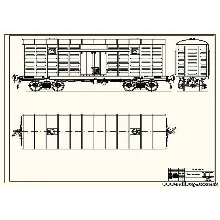 Чертёж крытого вагона в AutoCAD