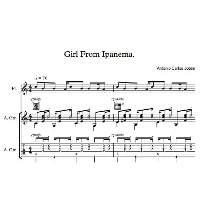 Girl From Ipanema. Ноты дуэта (гитара + флейта.) - irongamers.ru