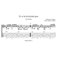 Es si tu n'existais pas (Joe Dassin). Табулатура и ноты
