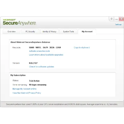 WebRoot SecureAnywhere™ AntiVirus 2013: ключ на 90 дней - irongamers.ru