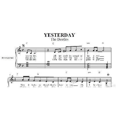 beatles yesterday (ноты для аккордеона, баяна) - irongamers.ru