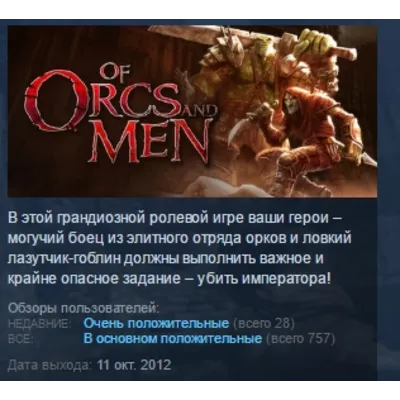 Of Orcs and Men (Ключ активации в Steam) - irongamers.ru