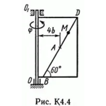 Решение задачи К4 В48(рисунок К4.4 условие 8) Тарг 89