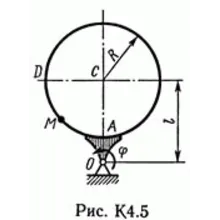 Решение задачи К4 В56 (рисунок К4.5 условие 6) Тарг 89