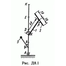 Решение задачи Д8 В16 (рис 1 усл 6) теормех Тарг 1989 г