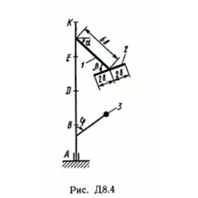 Решение задачи Д8 В43 (рис 4 усл 3) теормех Тарг 1989 г