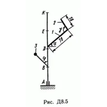 Решение задачи Д8 В57 (рис 5 усл 7) теормех Тарг 1989 г