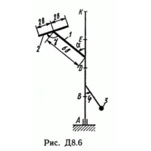 Решение задачи Д8 В67 (рис 6 усл 7) теормех Тарг 1989 г