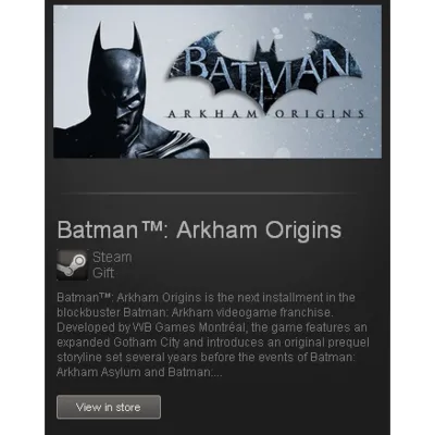 Batman: Arkham Origins - STEAM Gift - Region Free - irongamers.ru
